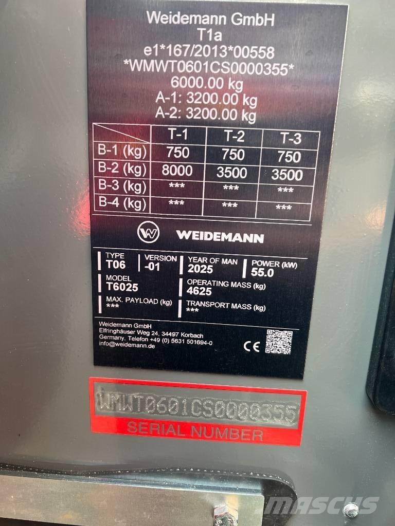 Weidemann T6025 Teleskopické kolesové nakladače