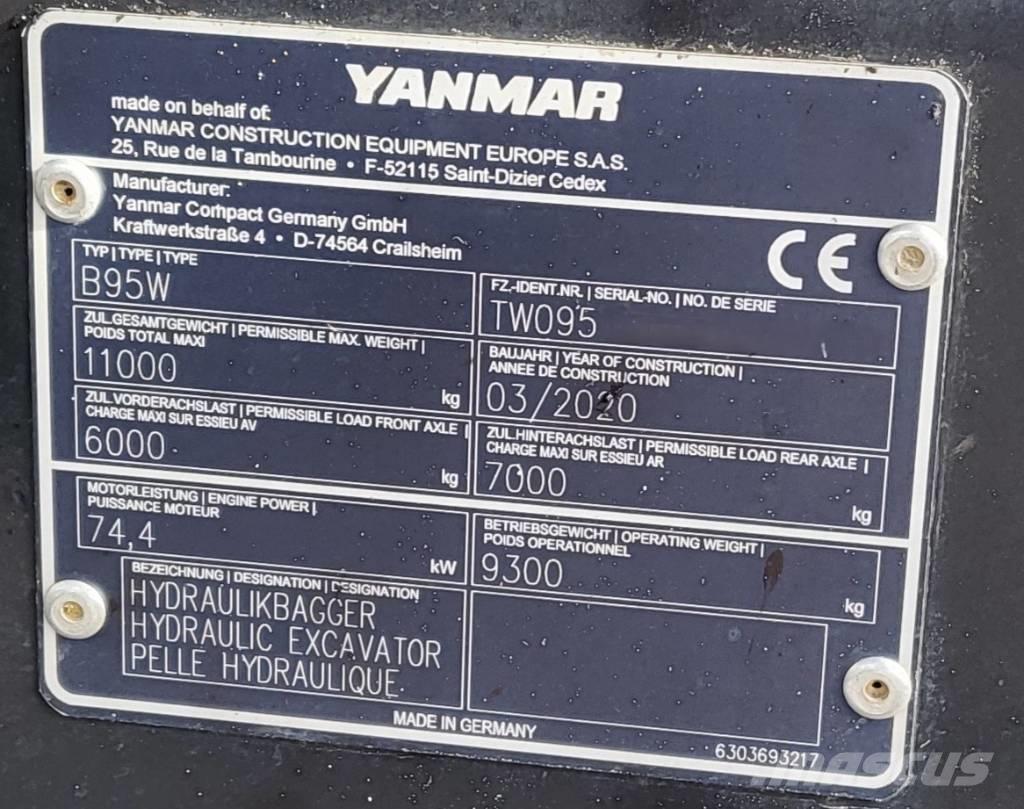 Yanmar B 95 W Kolesové rýpadlá