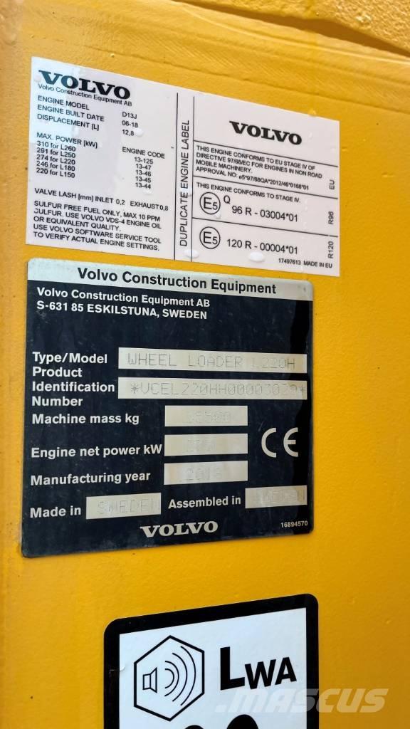 Volvo L220H Kolesové nakladače
