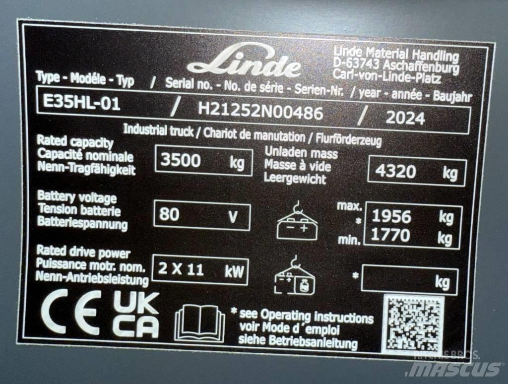 Linde E35HL/1252-01 Akumulátorové vozíky