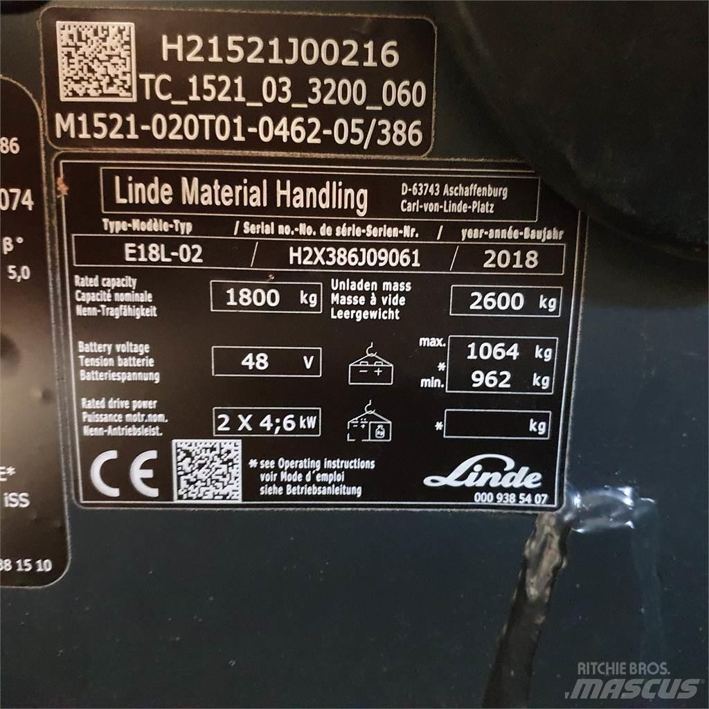 Linde E18L Akumulátorové vozíky