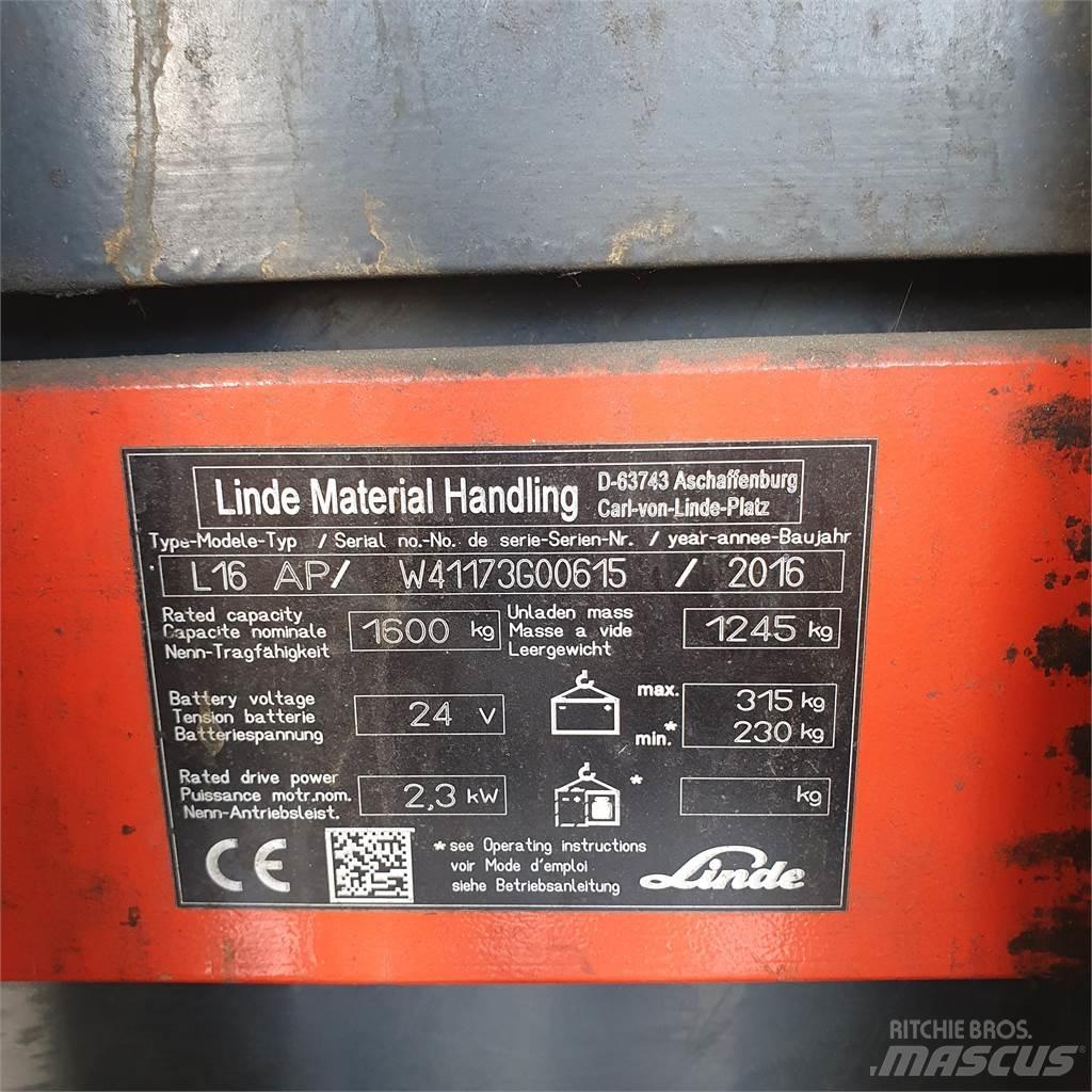 Linde L16AP Ručne vedené vysokozdvižné vozíky