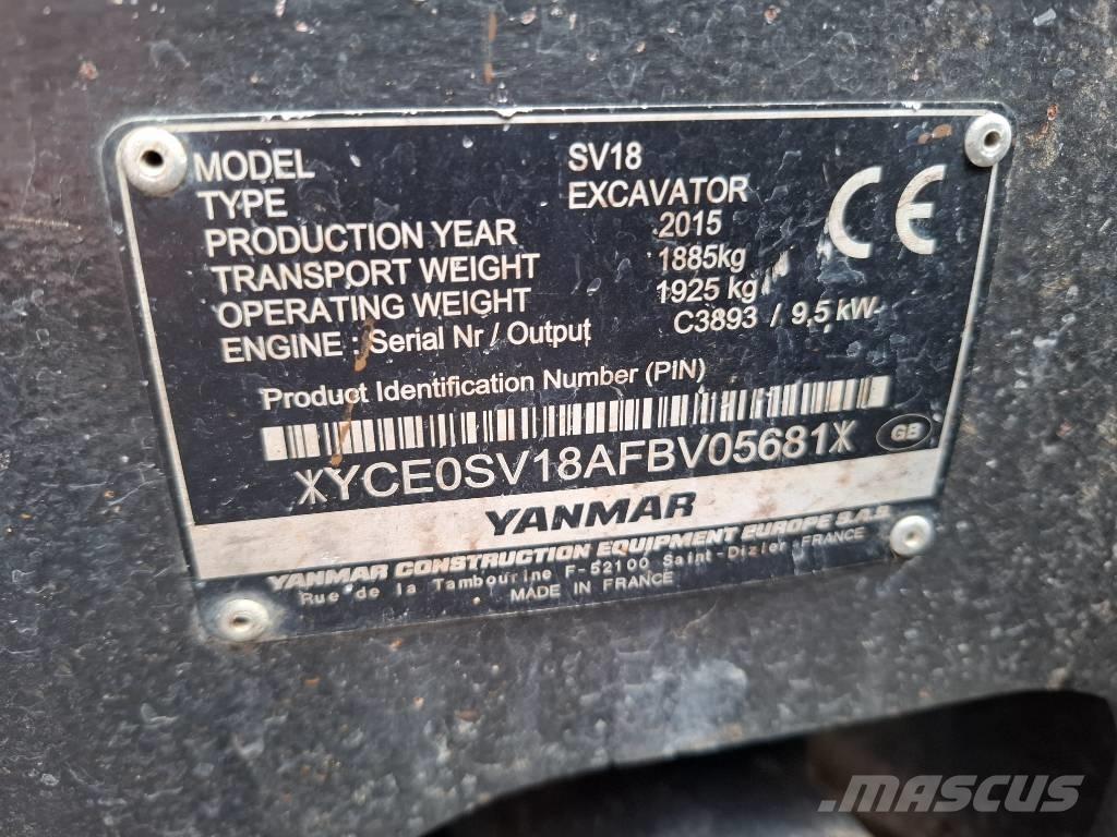 Yanmar SV 18 Mini rýpadlá < 7t