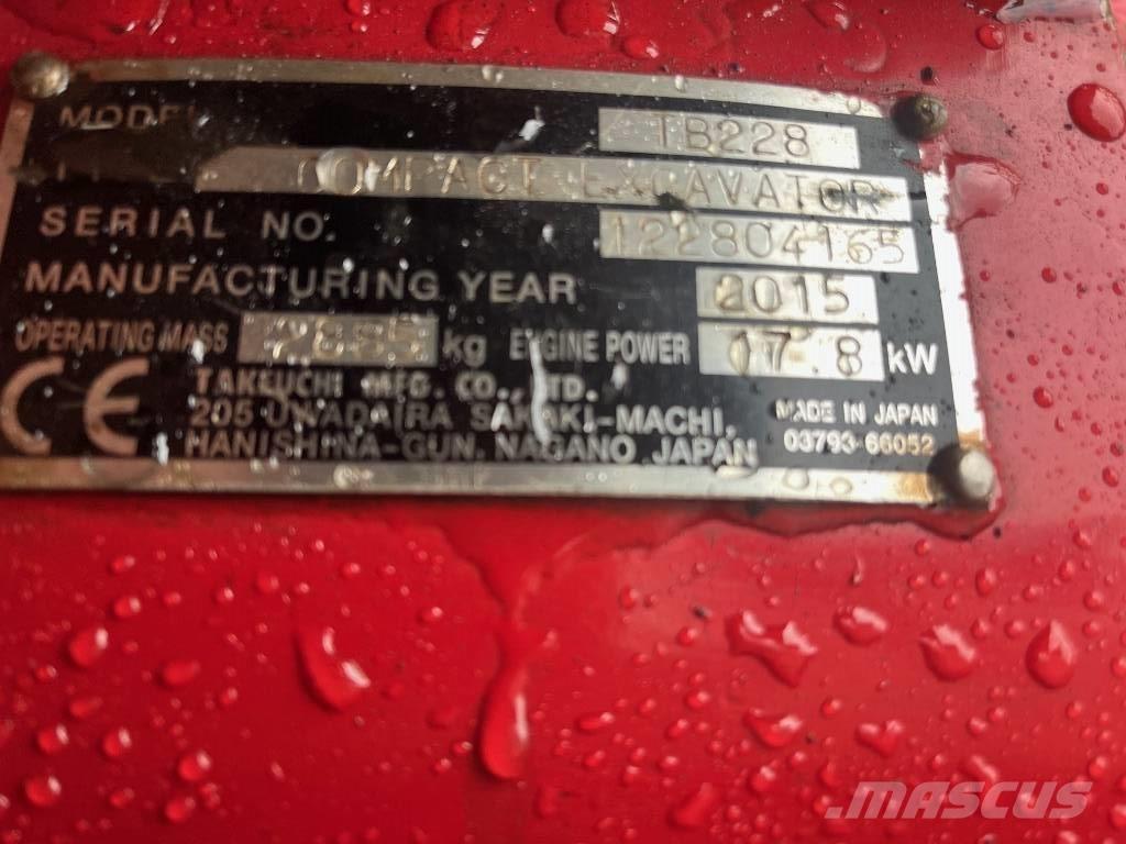 Takeuchi TB 228 Mini rýpadlá < 7t