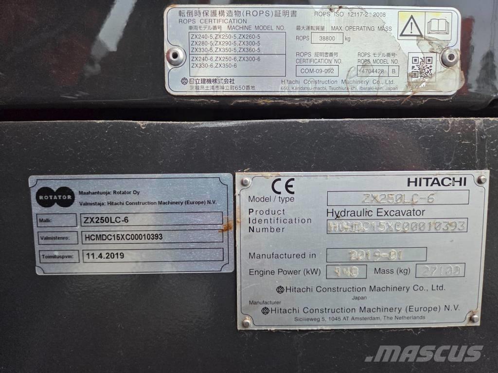 Hitachi ZX 250 LC-6 Pásové rýpadlá