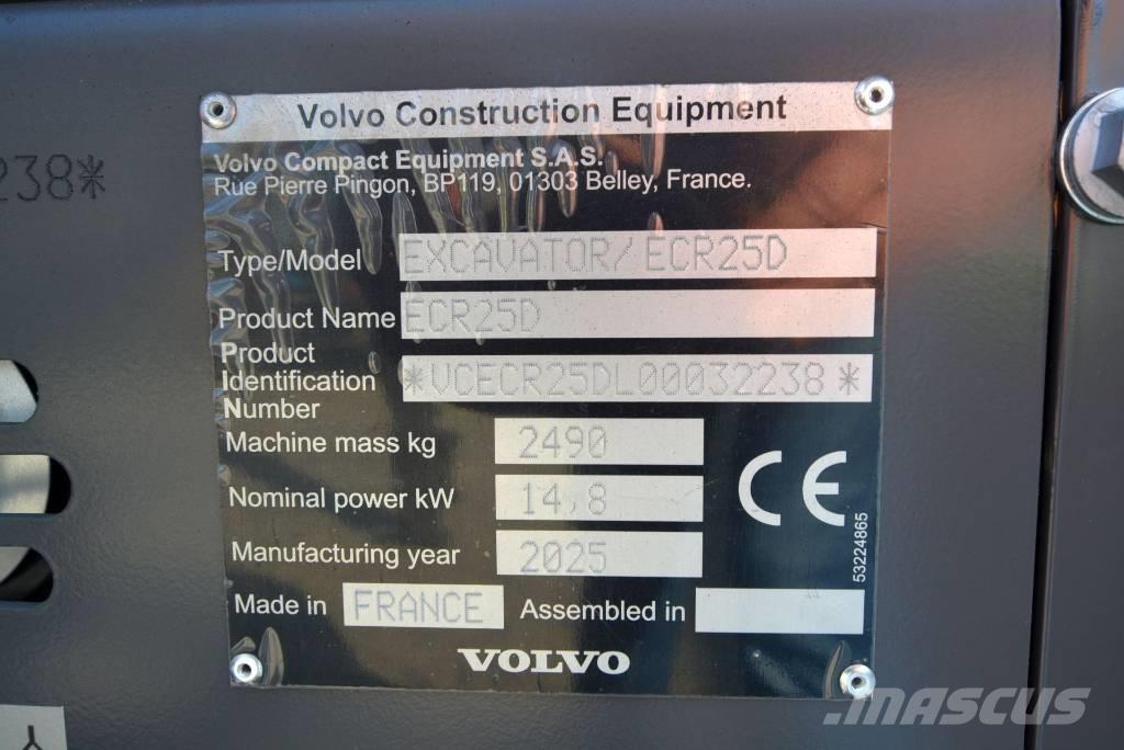 Volvo ECR 25 D Mini rýpadlá < 7t