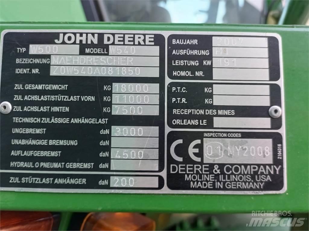 John Deere W540 Kombinované zberacie stroje
