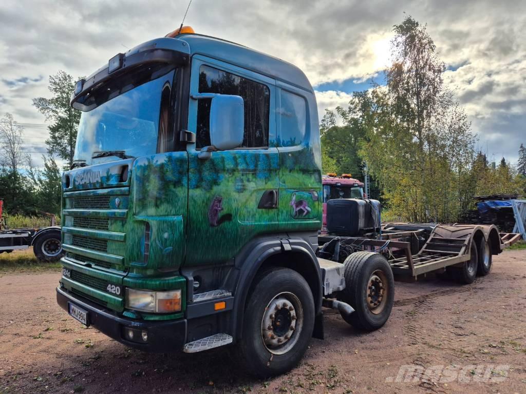 Scania R 124 Nákladné automobily na prepravu lesných strojov