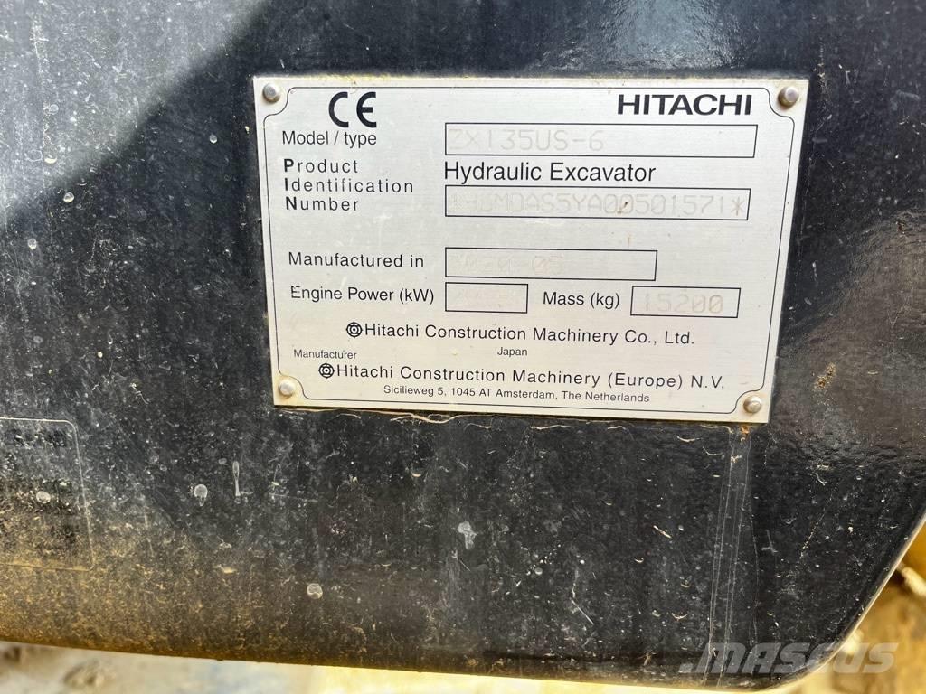 Hitachi ZX135US-6-2P Pásové rýpadlá