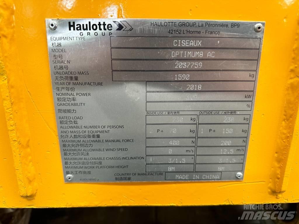 Haulotte OPTIMUM 8 Nožnicové zdvíhacie plošiny