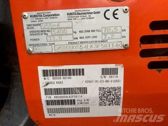 Kubota U 55-4 Mini rýpadlá < 7t