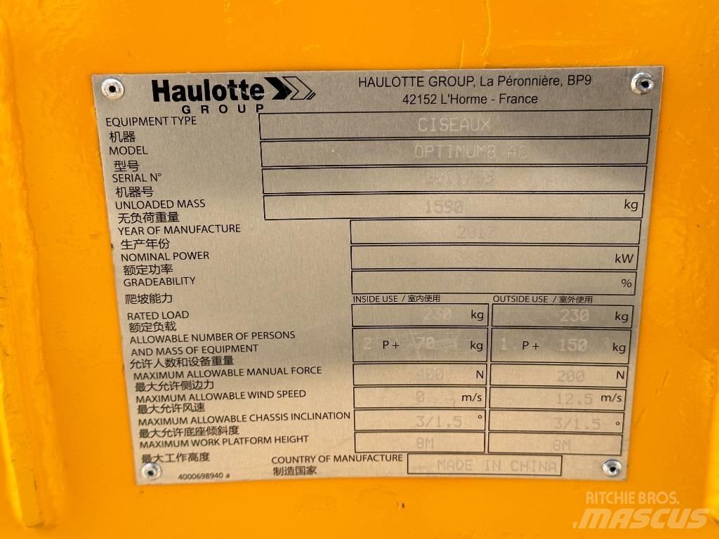 Haulotte OPTIMUM 8 Nožnicové zdvíhacie plošiny