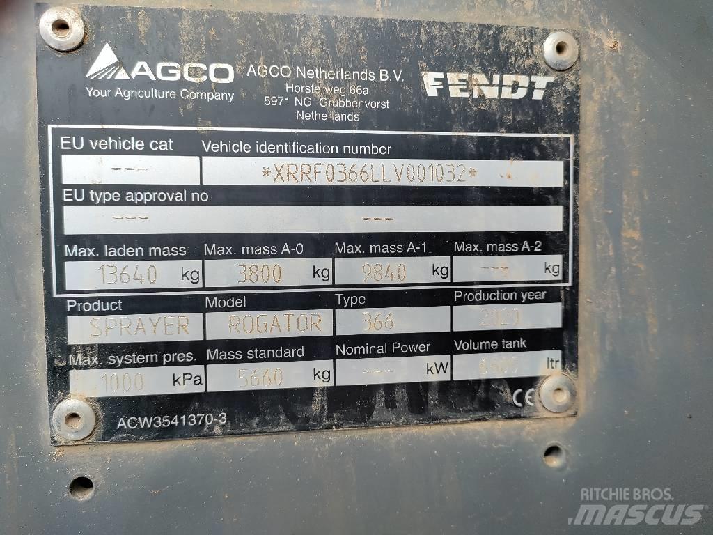 Fendt Rogator 366 Ťahané postrekovače