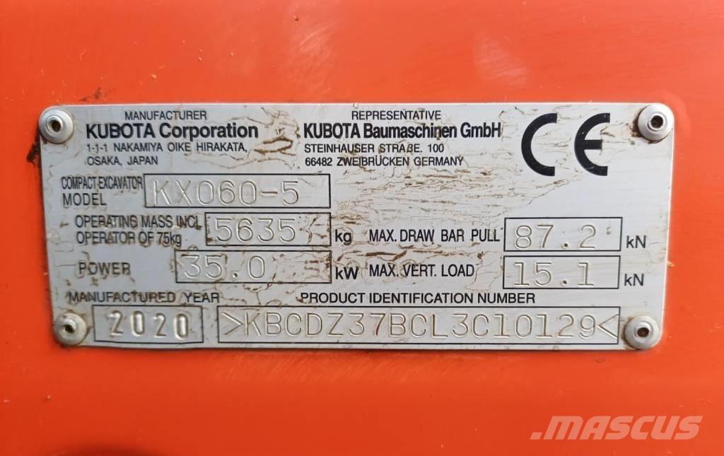 Kubota KX 060-5 Mini rýpadlá < 7t