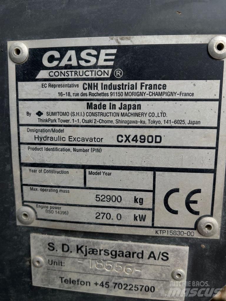 CASE CX 490 D Pásové rýpadlá