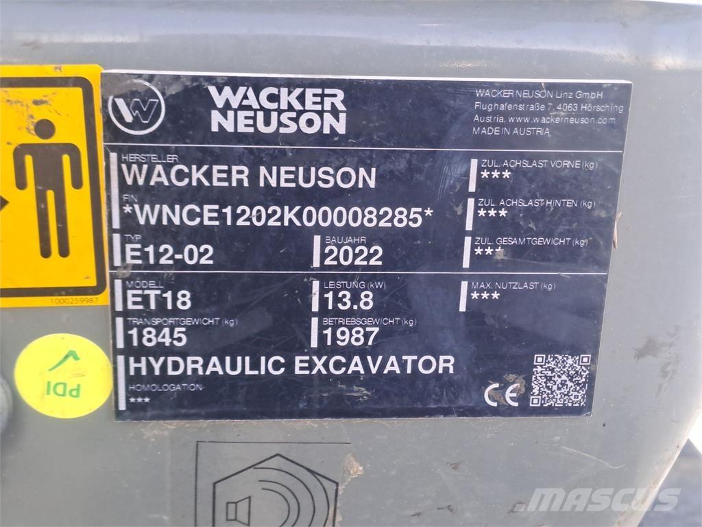 Wacker Neuson ET18 Pásové rýpadlá