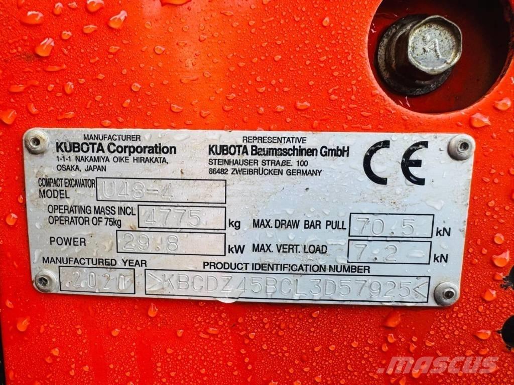 Kubota U 48-4 Mini rýpadlá < 7t