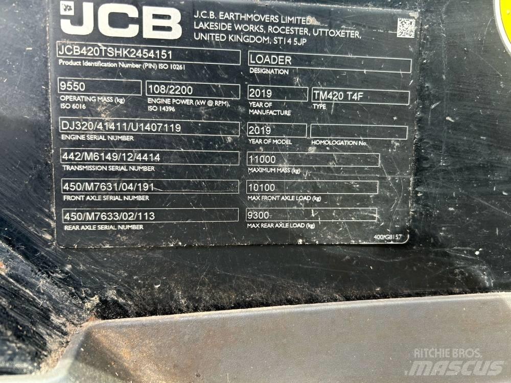JCB TM 420 Teleskopické nakladače pre poľnohospodárstvo