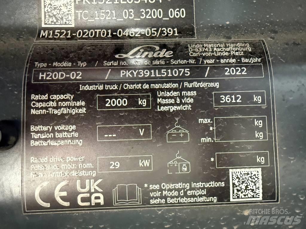 Linde H20D/391-02 Dieselové vozíky