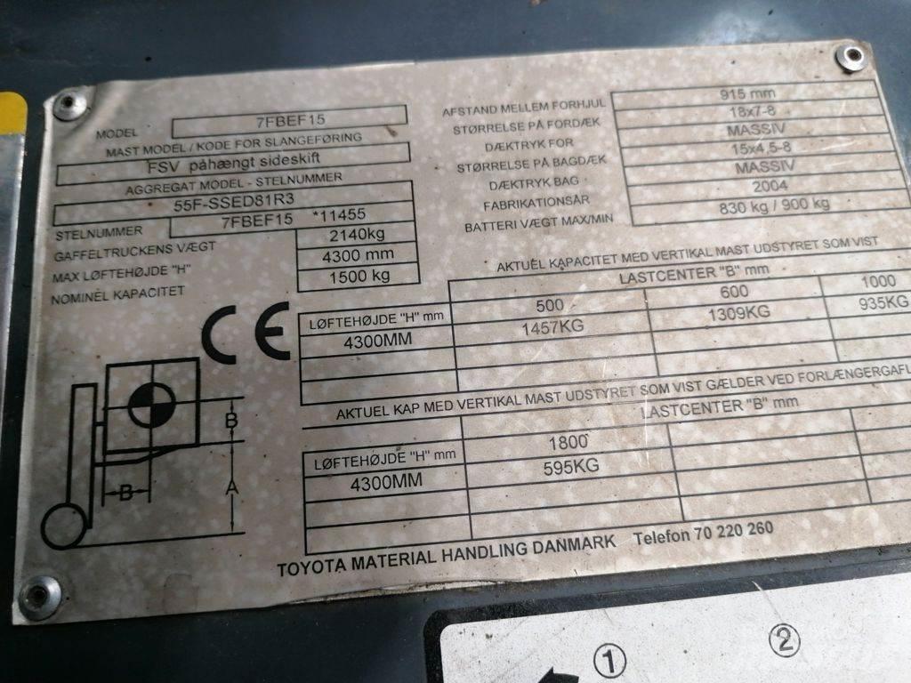Toyota 7FBEF15 Akumulátorové vozíky