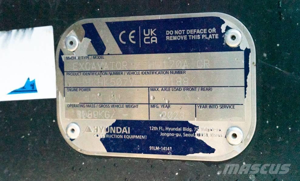 Hyundai HW 170 ACR Kolesové rýpadlá