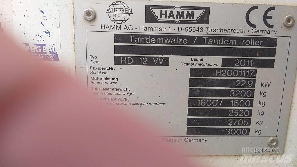 Hamm HD 12 VV Tandemové valce