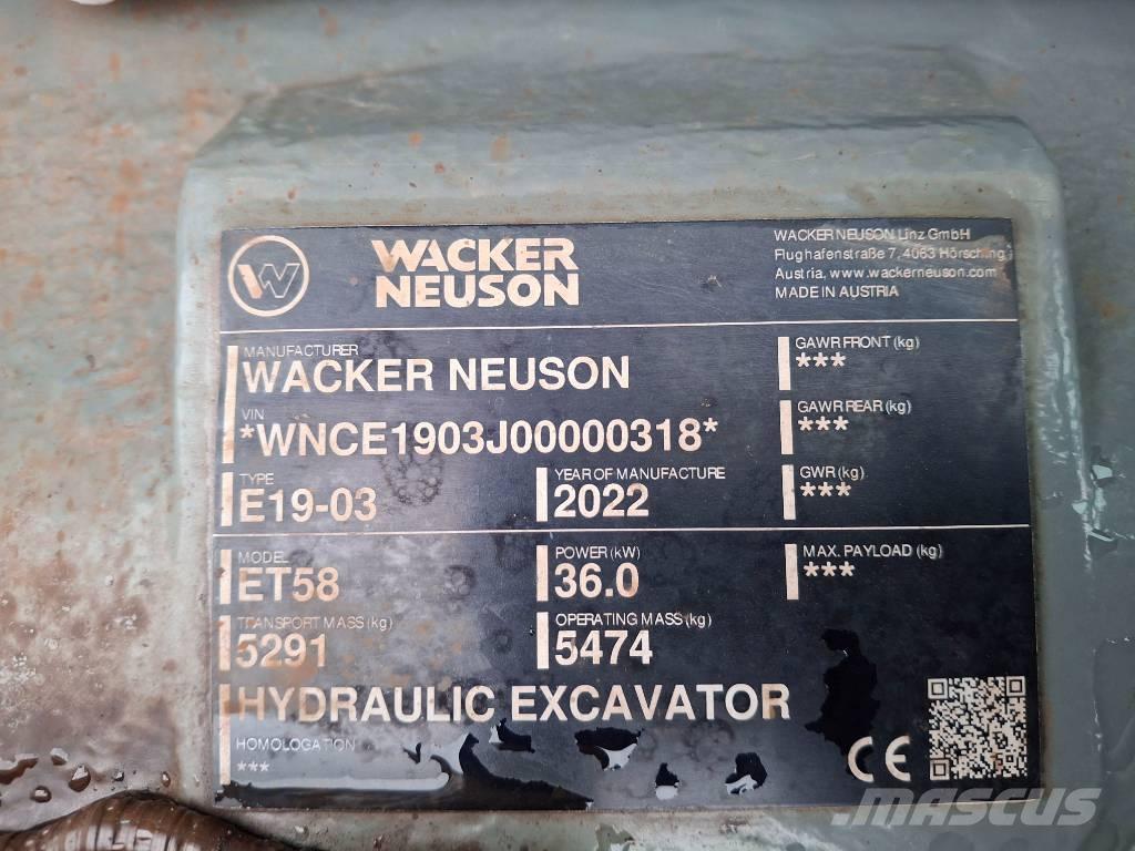 Wacker Neuson ET58 Pásové rýpadlá