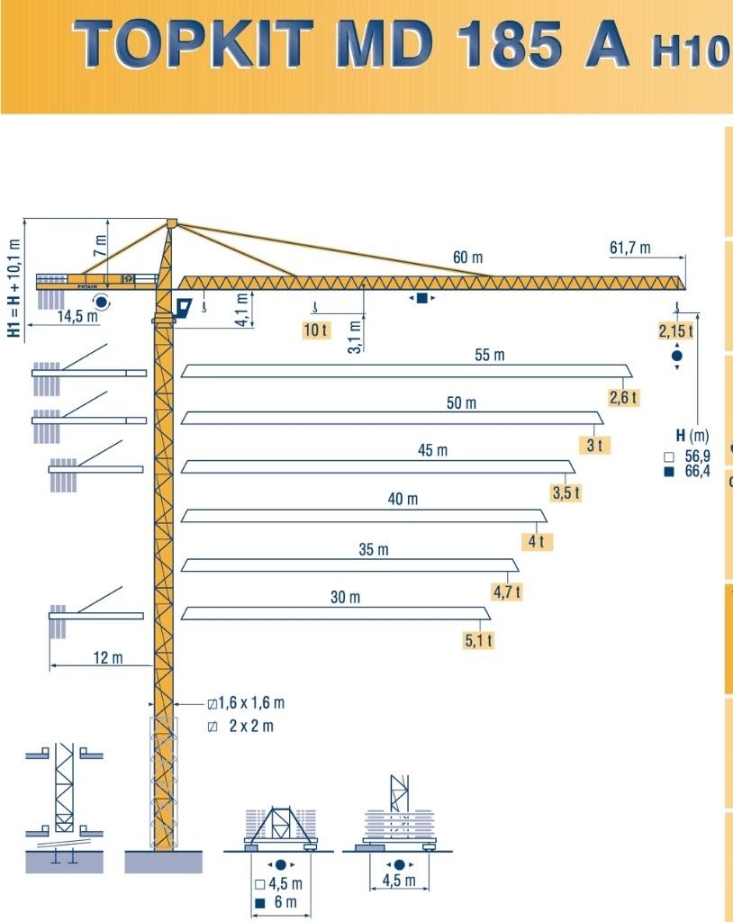 Potain MD 185 A H10 Stavebné žeriavy