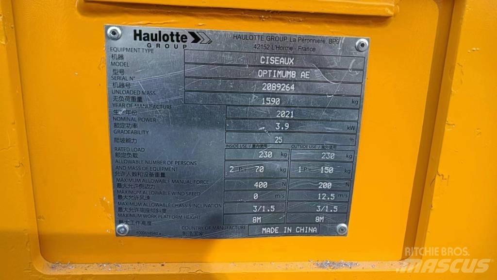 Haulotte OPTIMUM 8 Nožnicové zdvíhacie plošiny