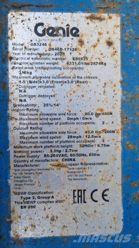 Genie GS 3246 Nožnicové zdvíhacie plošiny