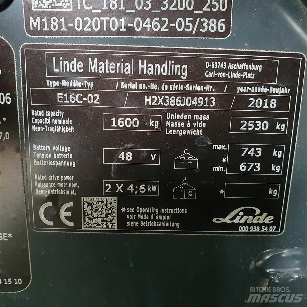 Linde E16C Akumulátorové vozíky
