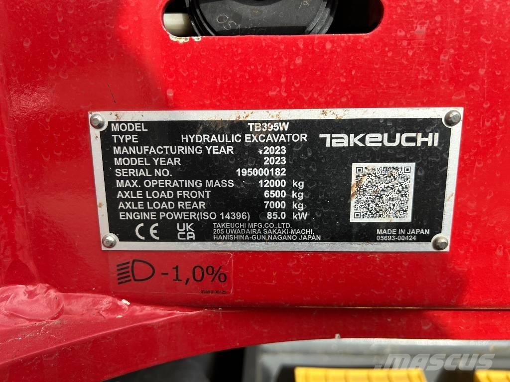 Takeuchi TB 395 W Kolesové rýpadlá