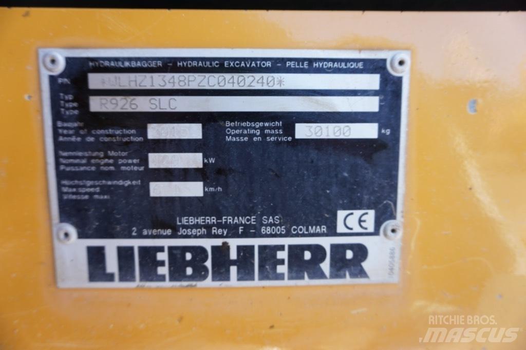 Liebherr R 926 SLC Pásové rýpadlá