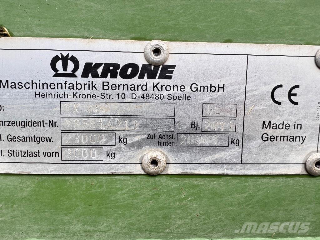 Krone MX 350 GL Samozberacie vozy