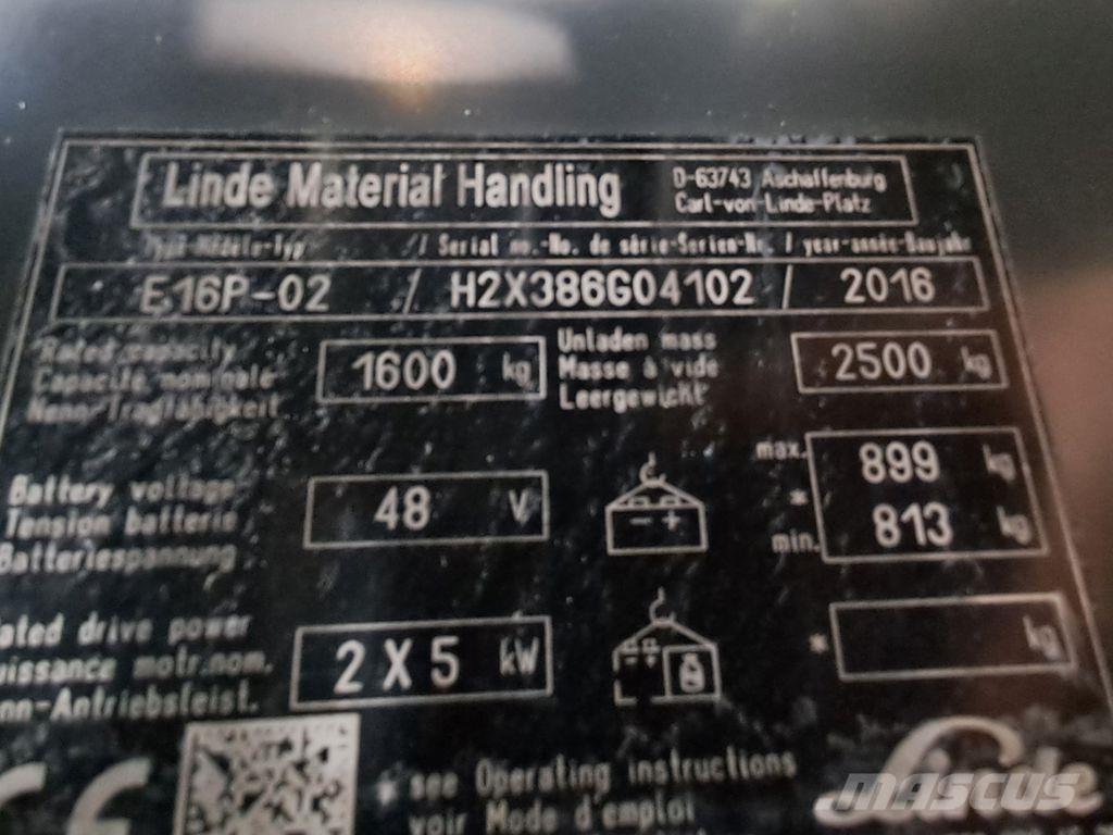 Linde E16P-02 Akumulátorové vozíky