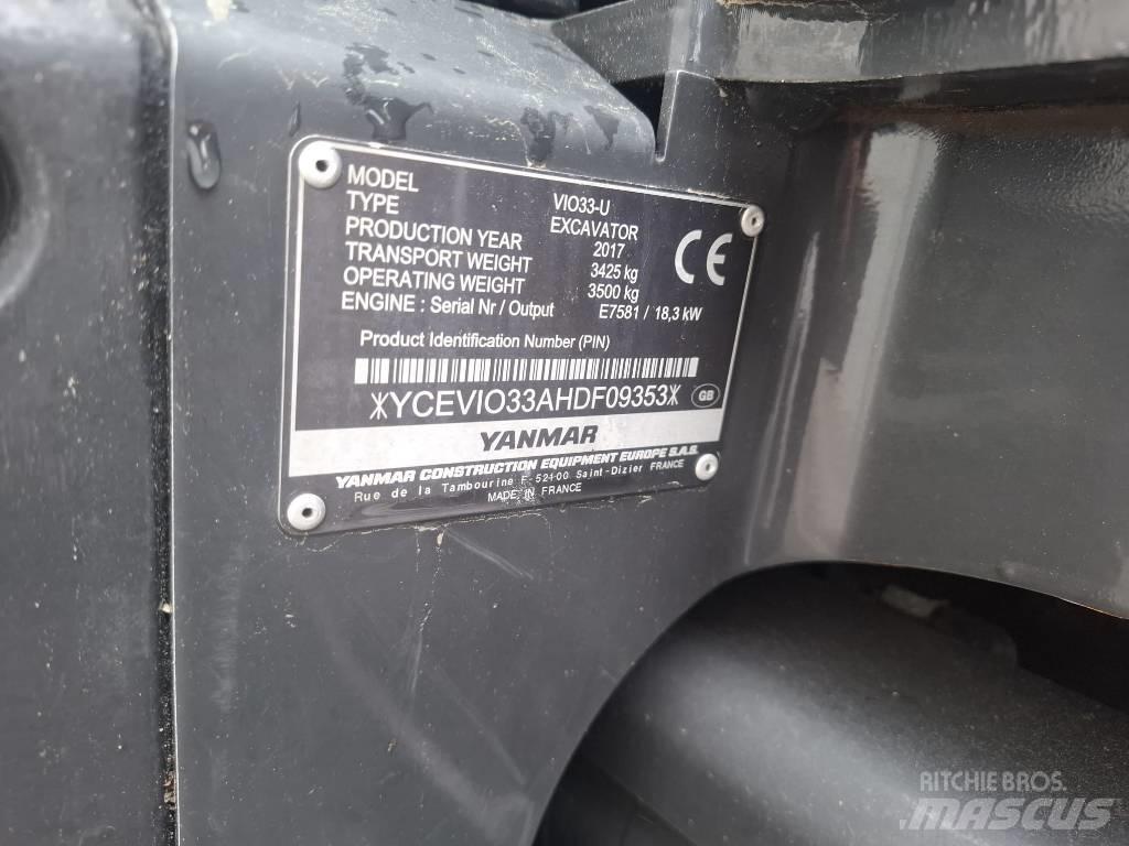 Yanmar Vio 33 U Mini rýpadlá < 7t
