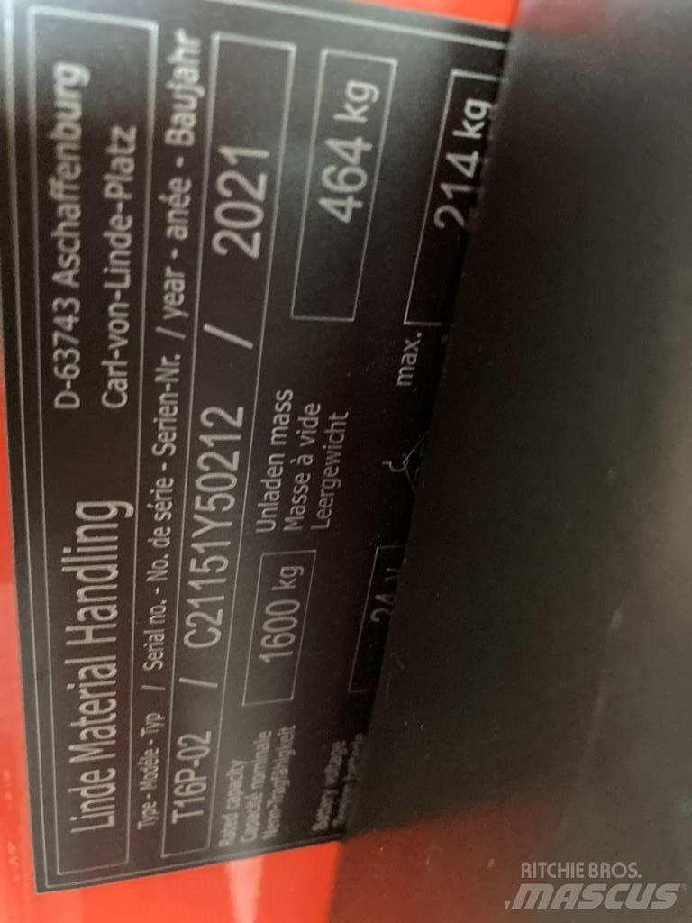 Linde T16P/1151-02 Nízkozdvižný vozík s plošinou