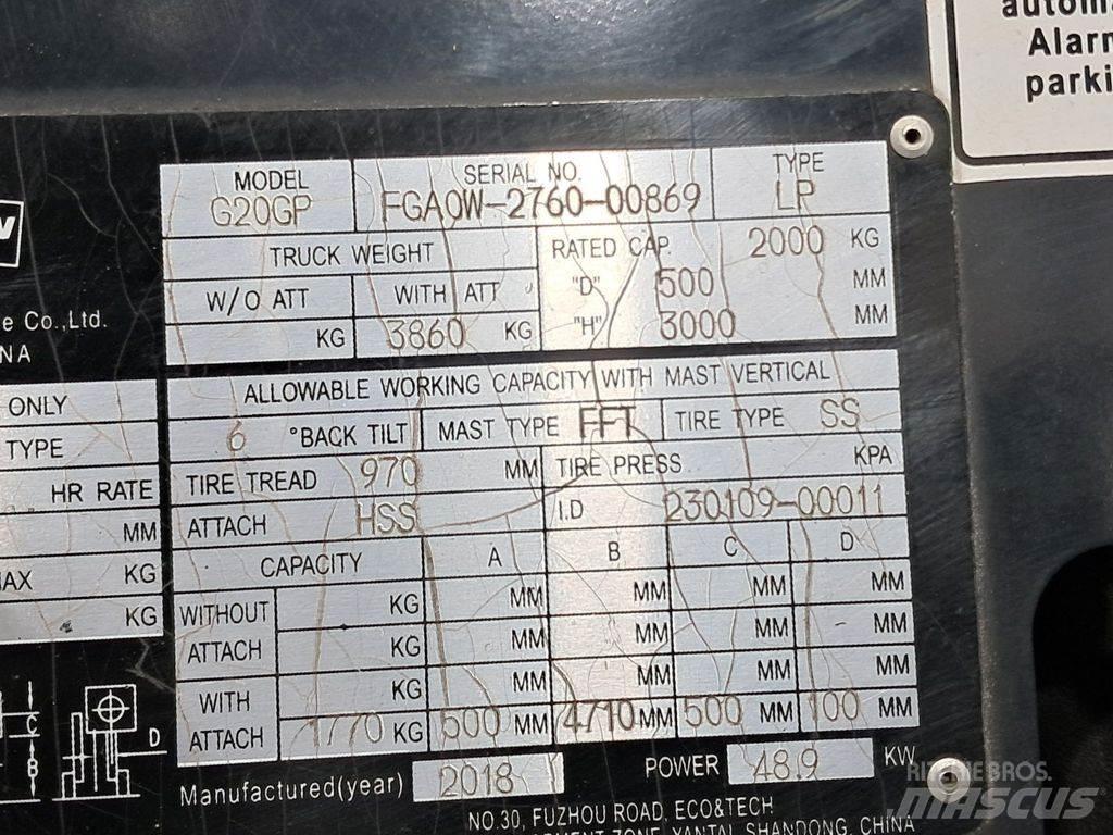 Doosan G20GP LPG vozíky