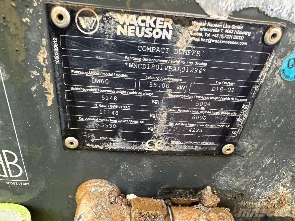 Wacker Neuson Dw60 Stavebné sklápače