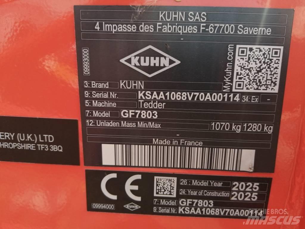 Kuhn GF7803 Obracače a zhrabovače sena