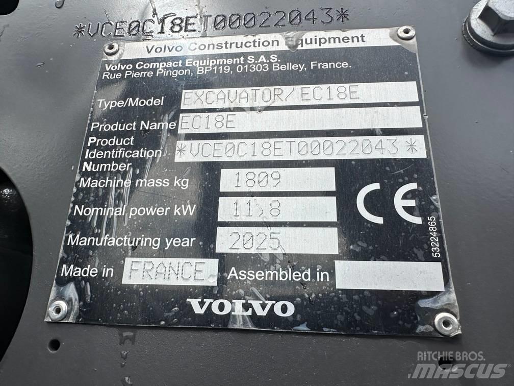 Volvo EC 18 E Mini rýpadlá < 7t