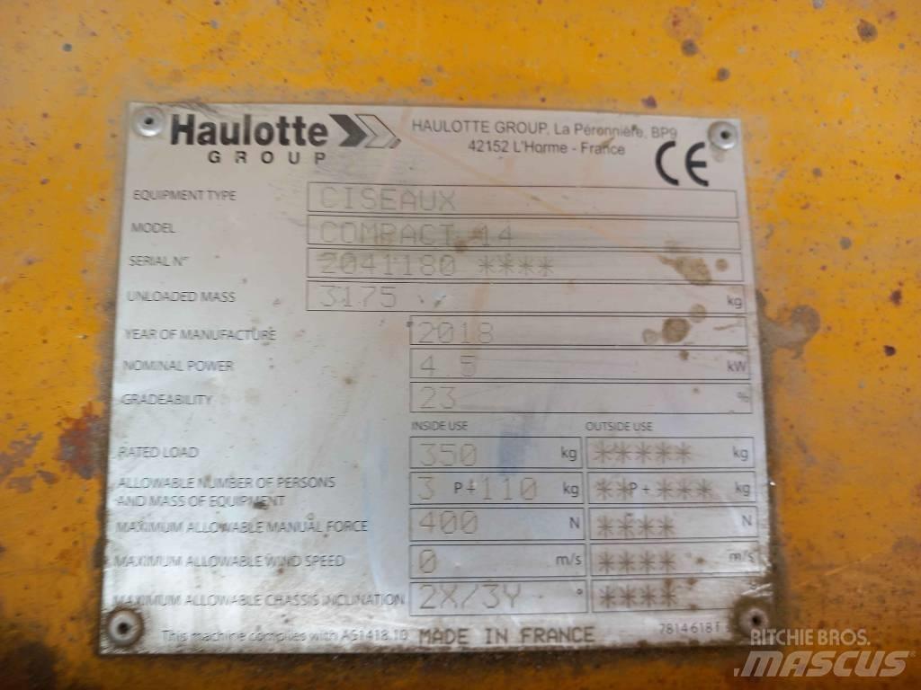 Haulotte Compact 14 Nožnicové zdvíhacie plošiny