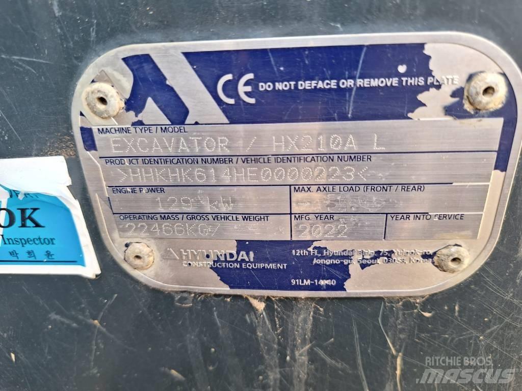 Hyundai HX210A L Pásové rýpadlá