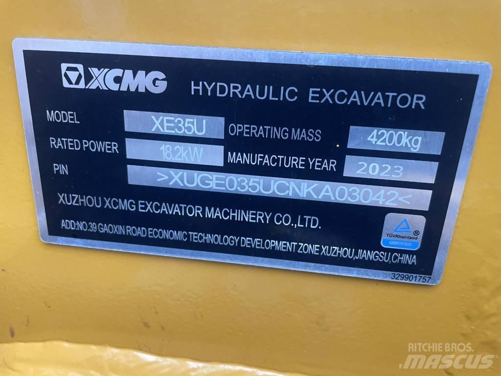 XCMG XE 35 U Mini rýpadlá < 7t