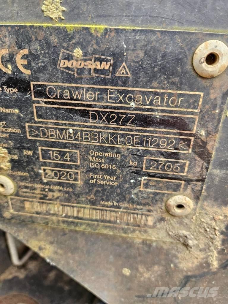 Doosan DX 27 Z Mini rýpadlá < 7t