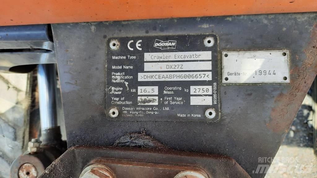 Doosan DX 27 Z Mini rýpadlá < 7t