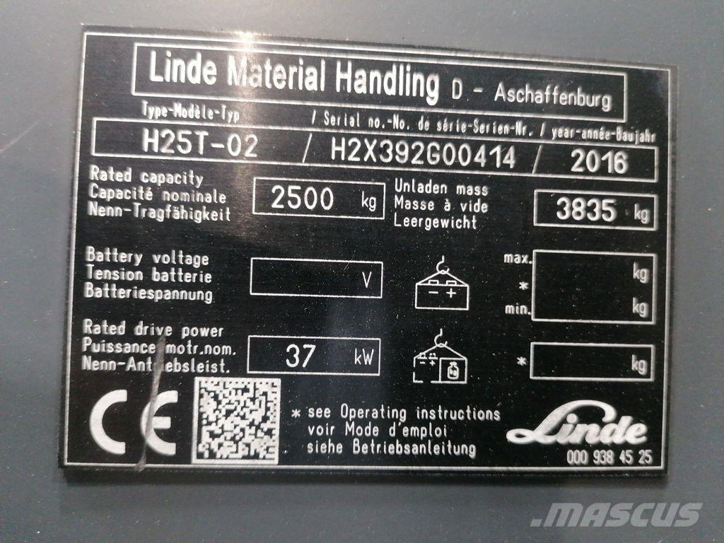 Linde H25T-02 LPG vozíky