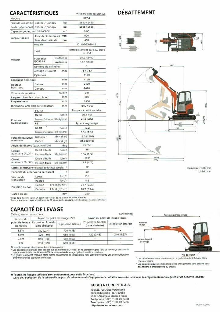 Kubota U 27-4 Mini rýpadlá < 7t