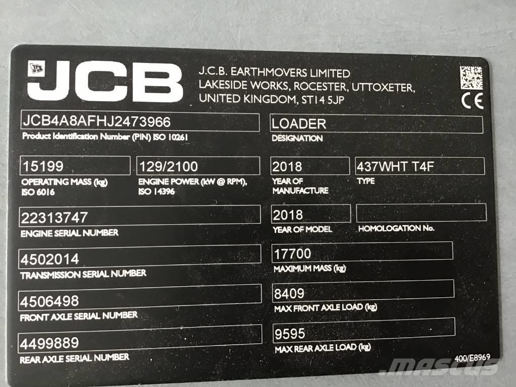 JCB 437 WHT Kolesové nakladače