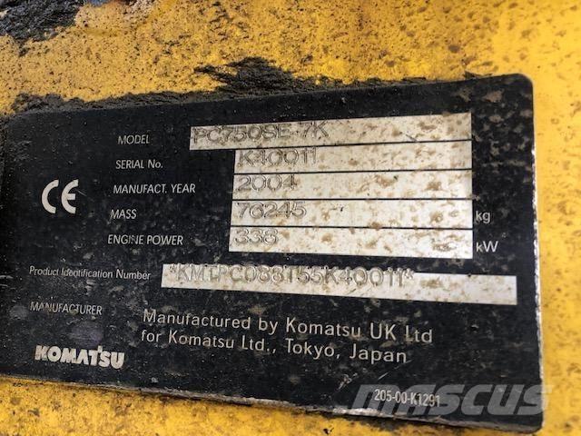 Komatsu PC 750 SE-7K Pásové rýpadlá